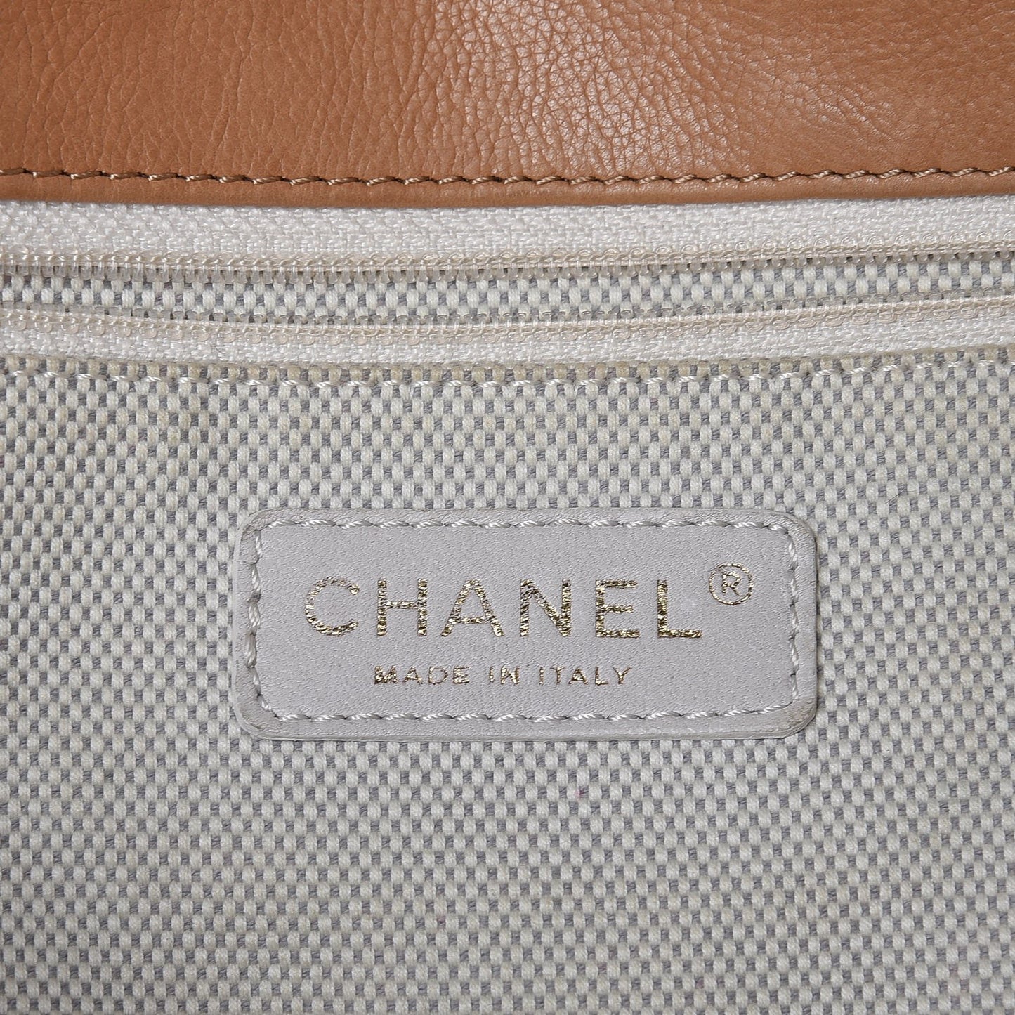 Calfskin Quilted Retro Chain Accordion Flap Dark Beige