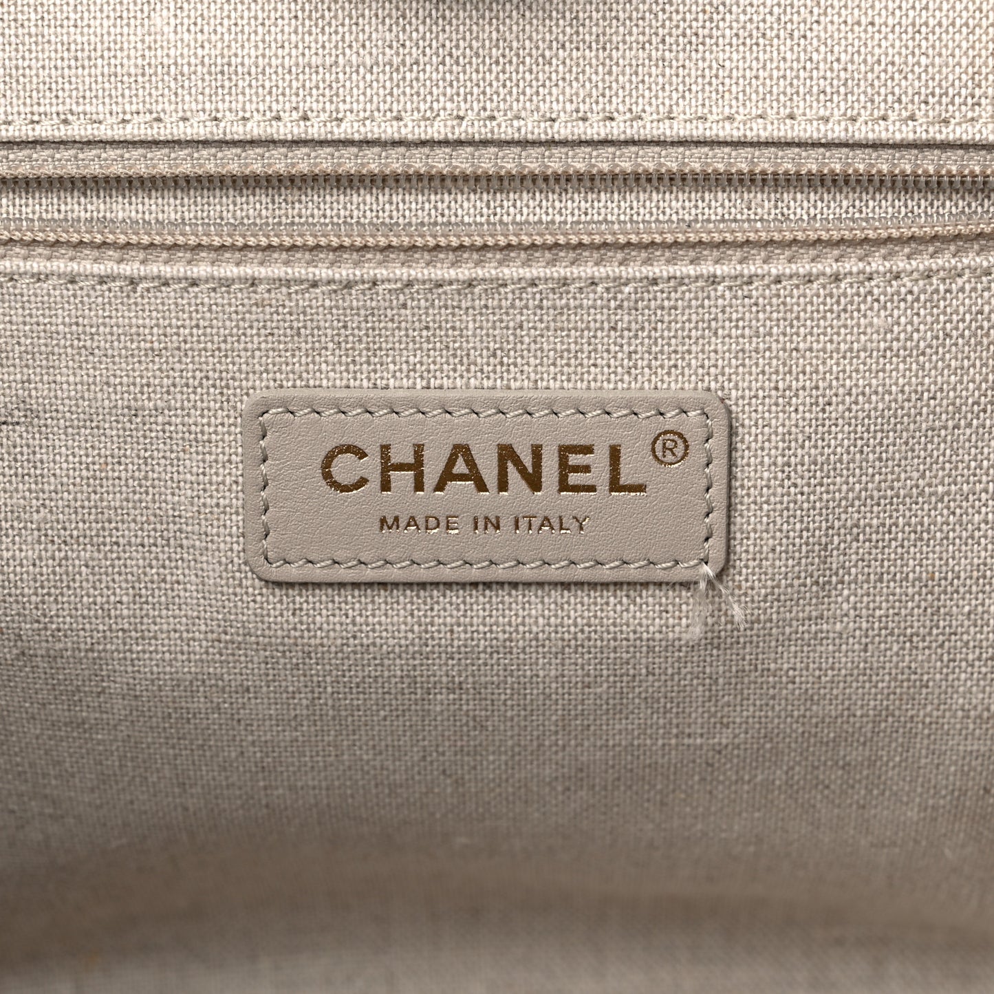 Mixed Fibers Calfskin Small Deauville Tote Grey Light Blue