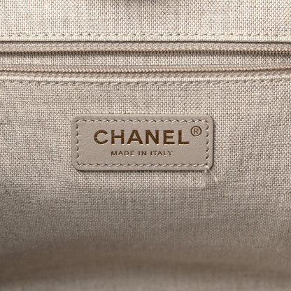 Chanel Mixed Fibers Calfskin Small Deauville Tote Grey Light Blue 7 of 13