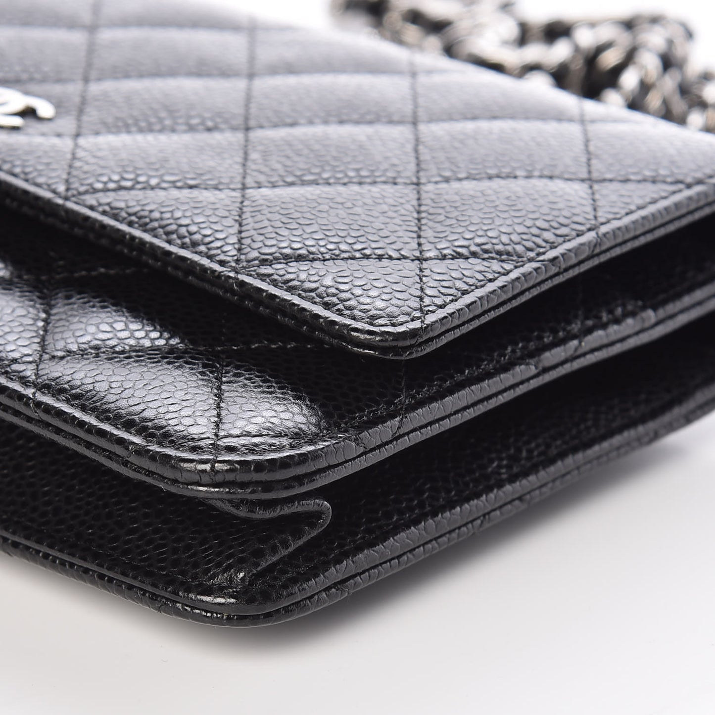 Caviar Quilted Wallet On Chain WOC Black