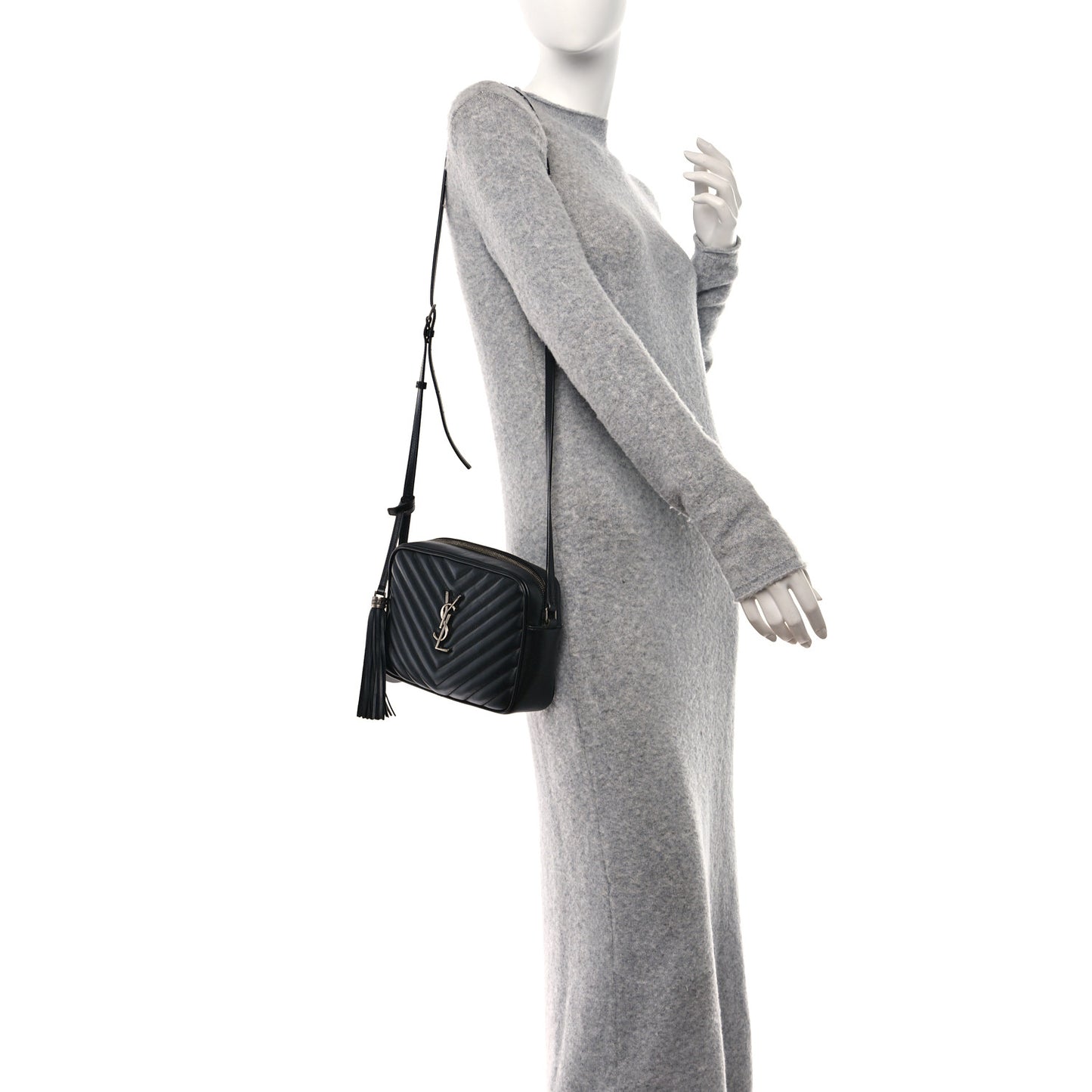 Calfskin Matelasse Monogram Lou Camera Bag Black