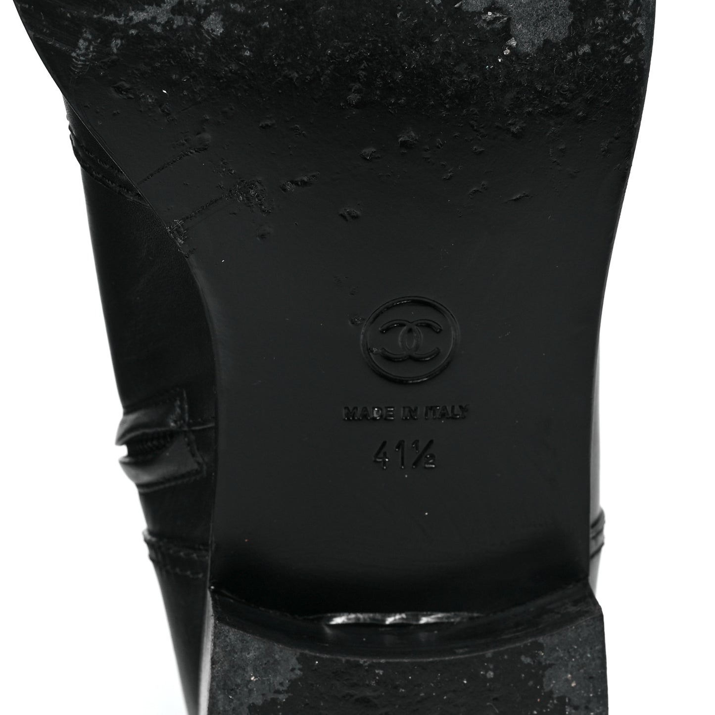 Calfskin CC Short Boots 41.5 Black