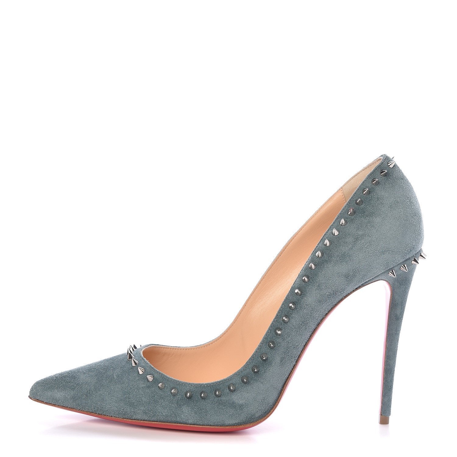 Christian Louboutin Suede Studded Anjalina 85 Pumps 39.5 Everest 1 of 8