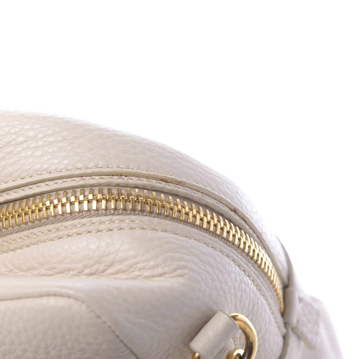 Vitello Daino Top Handle Shoulder Bag Talco