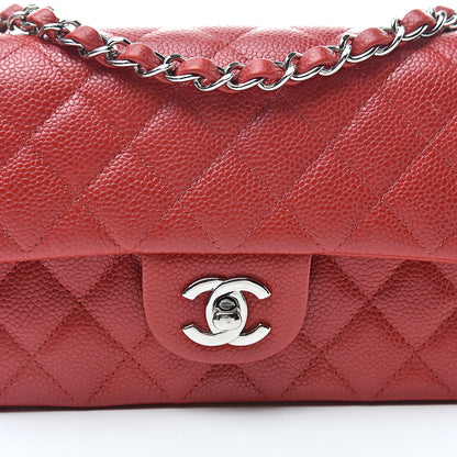Chanel Caviar Quilted Mini Rectangular Flap Red 8 of 13