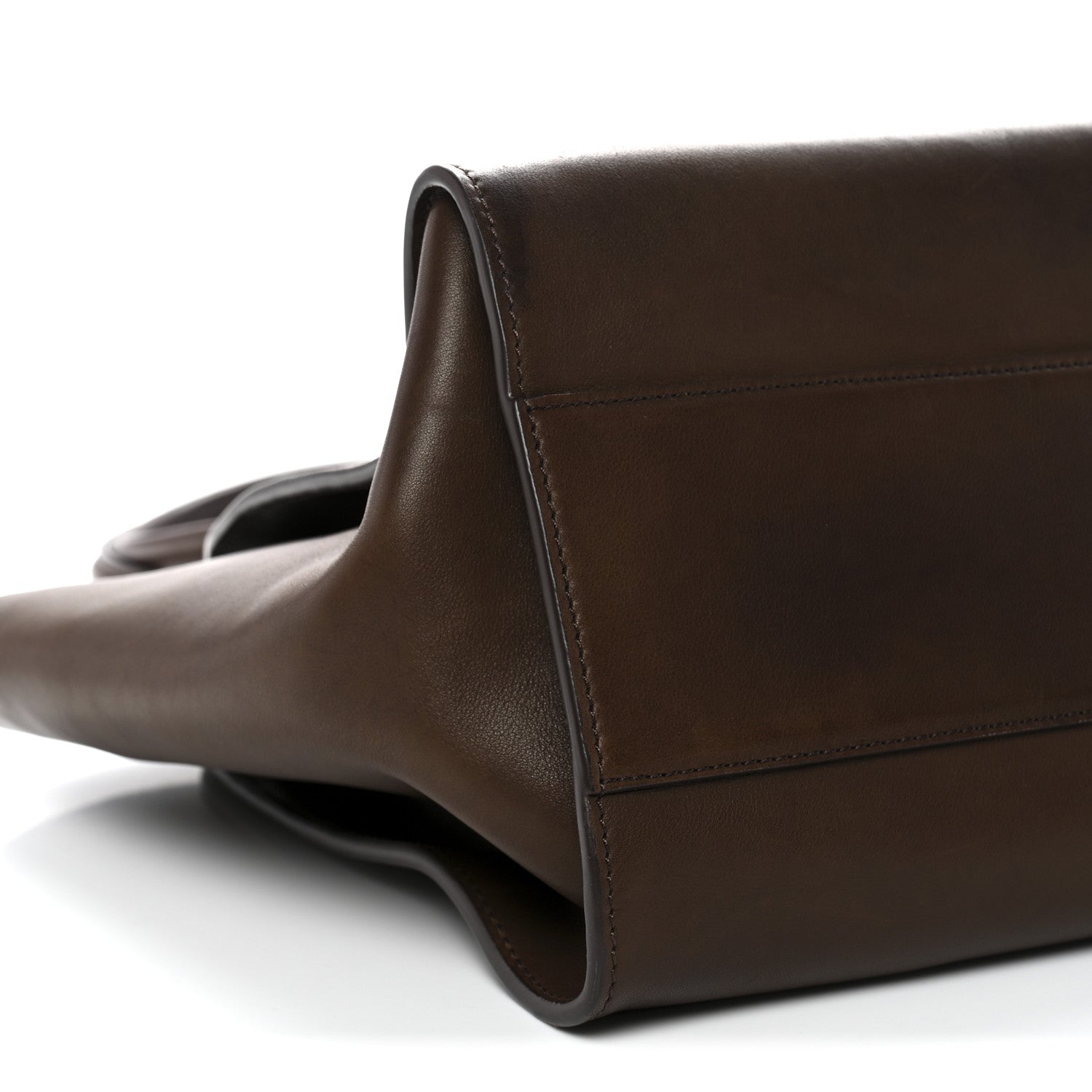The Row Polished Saddle Calfskin Marlo 14 Dark Brown 8 of 12