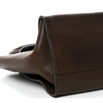 The Row Polished Saddle Calfskin Marlo 14 Dark Brown 8 of 12