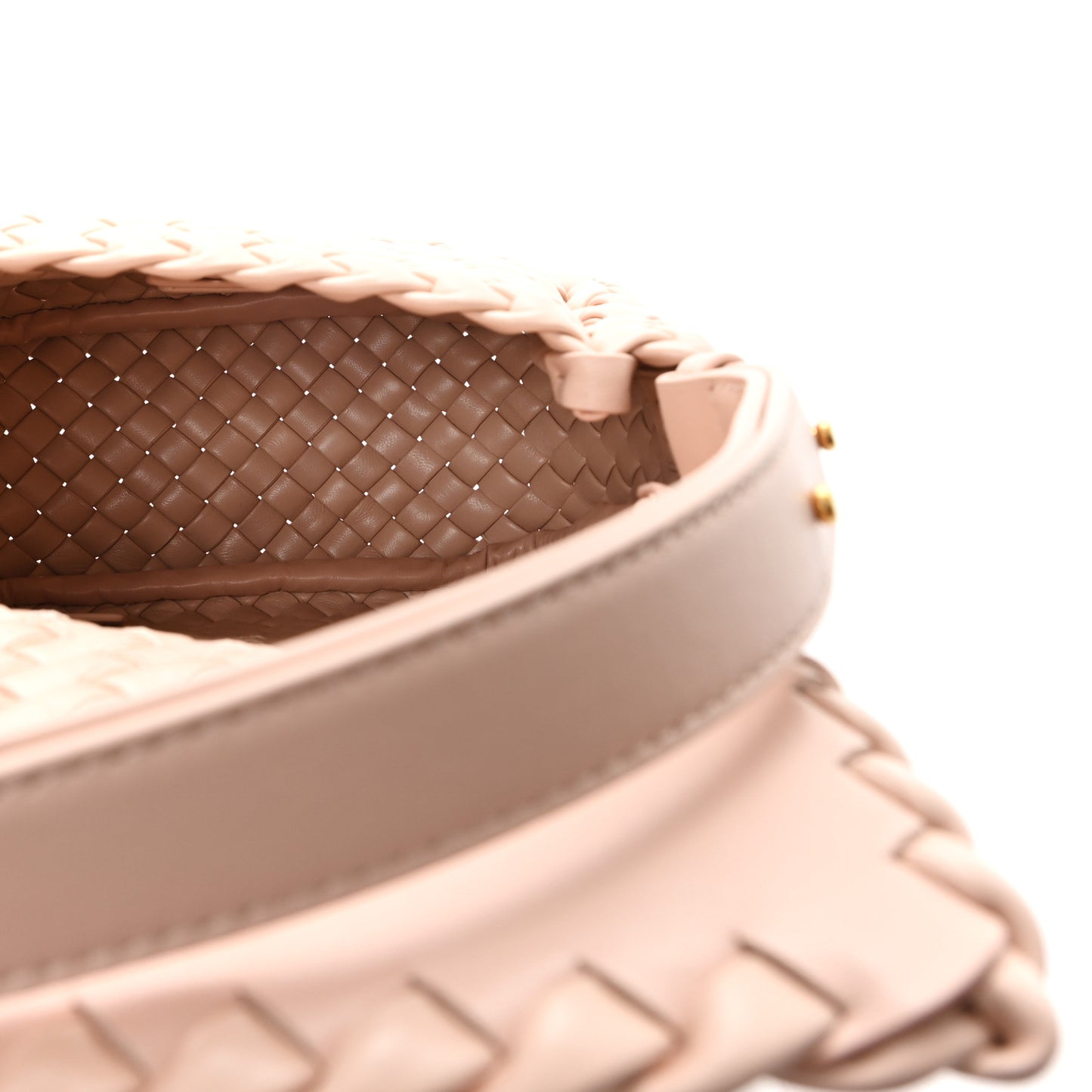 Nappa Intreccio Mini Cobble Shoulder Bag Lotus