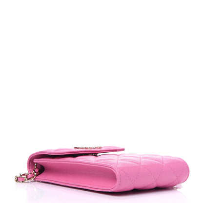 Chanel Caviar Quilted Crystal CC Airpods Pro and Phone Case With Chain Pink 3 of 5