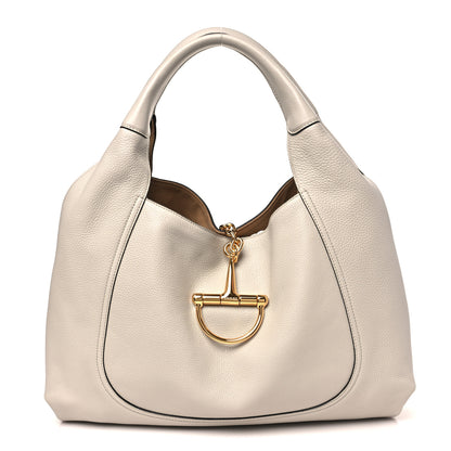 Gucci Grained Calfskin Softbit Maxi Shoulder Bag Taupe 1 of 10