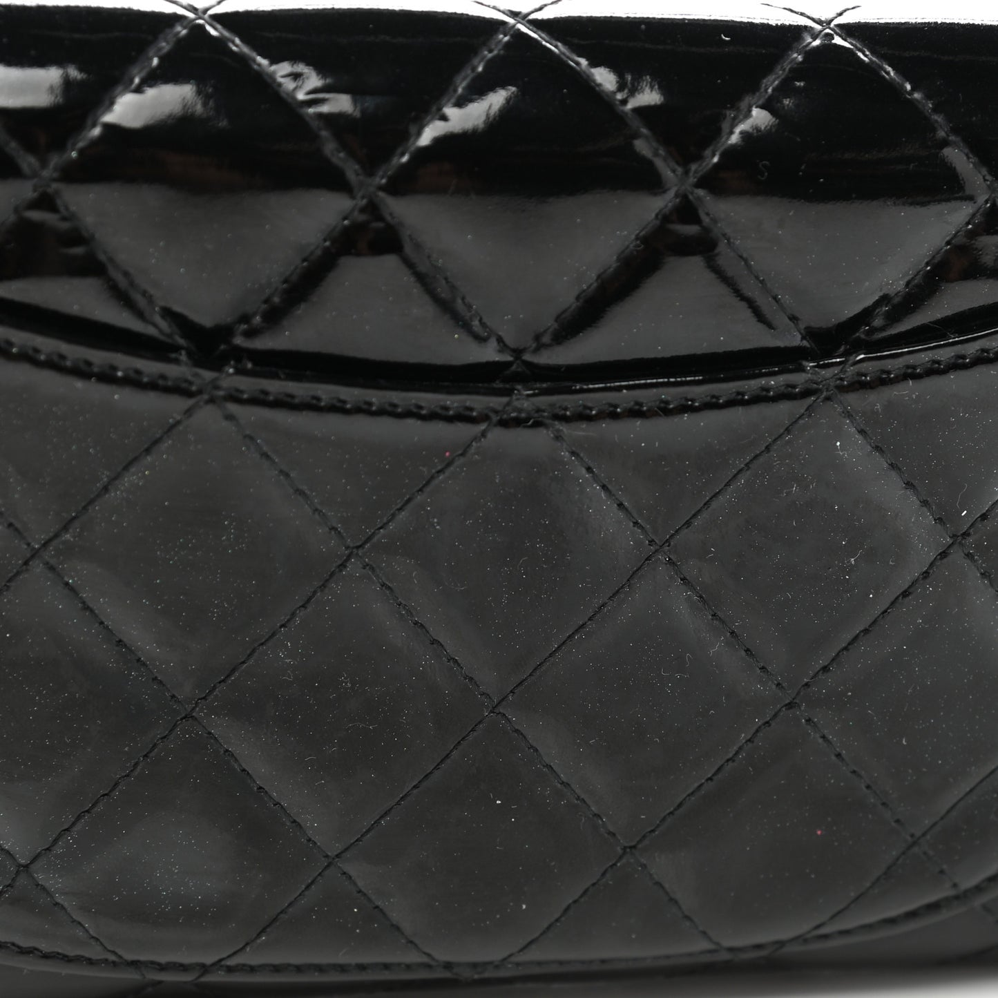 Patent Quilted Travel Wallet Black