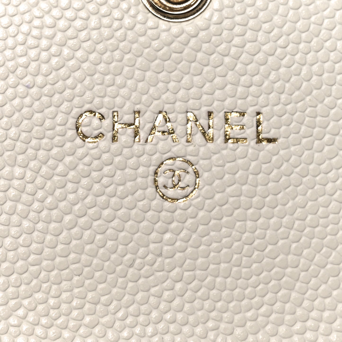 Caviar Quilted Crystal Enamel CC Flap Card Holder White