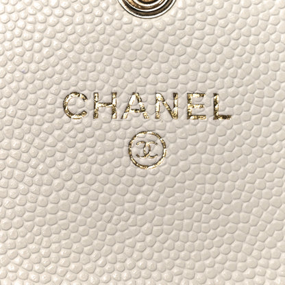 Chanel Caviar Quilted Crystal Enamel CC Flap Card Holder White 6 of 8