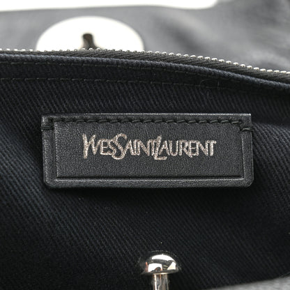 Saint Laurent Calfskin Canvas Medium Muse Two Black 6 of 12