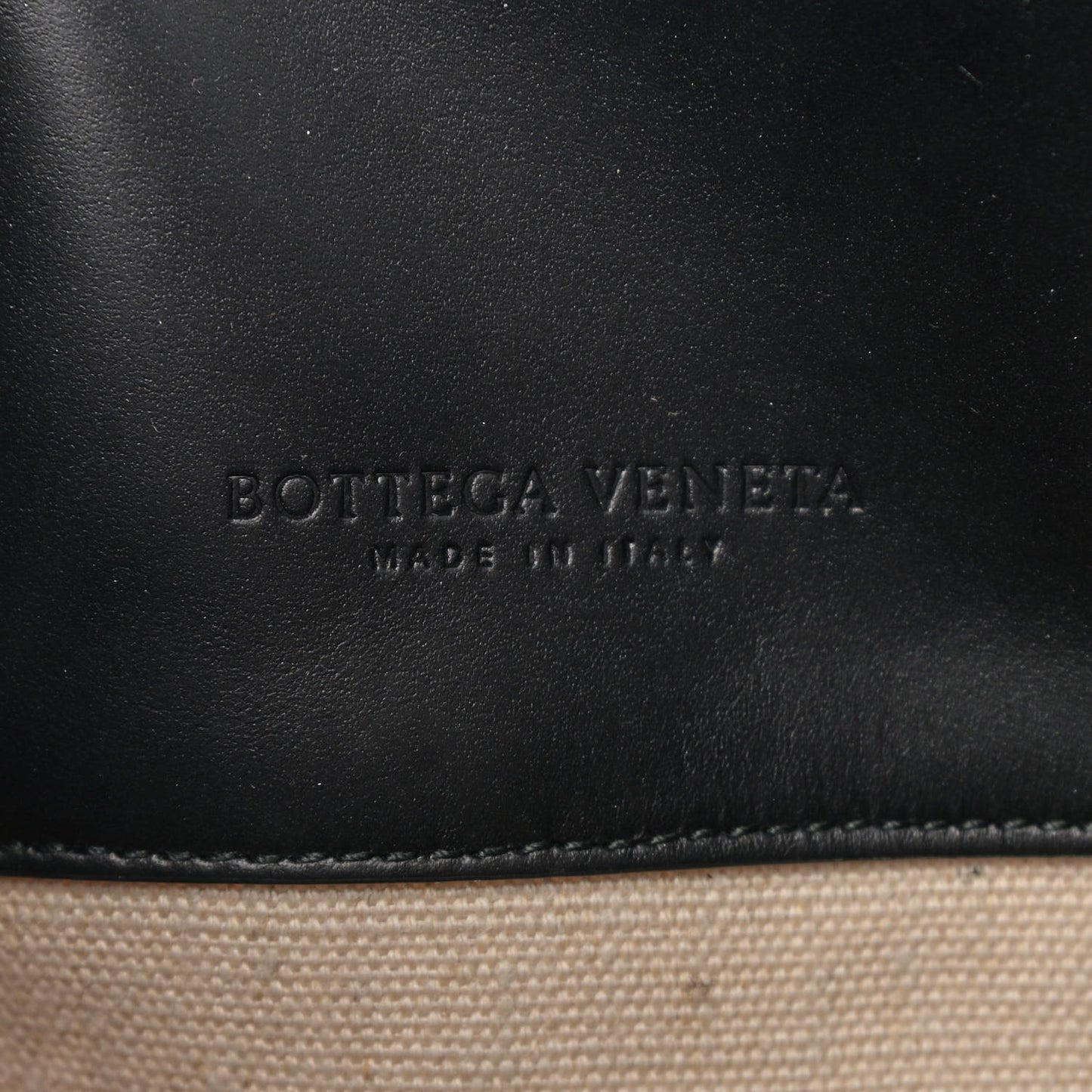 Natural Linen Matte Calfskin Quad Tote Black