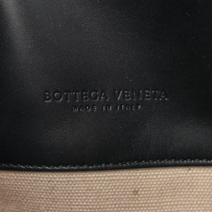Bottega Veneta Natural Linen Matte Calfskin Quad Tote Black 7 of 10