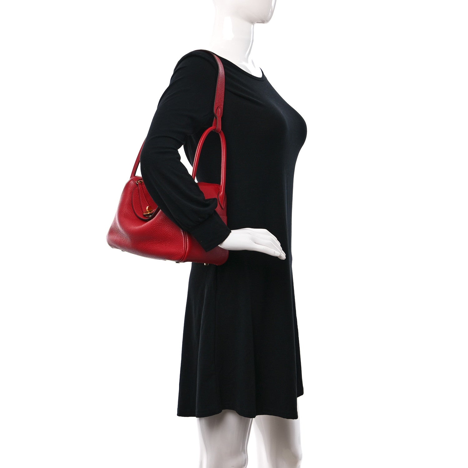 Hermes Taurillon Clemence Lindy 26 Rouge Casaque 2 of 12