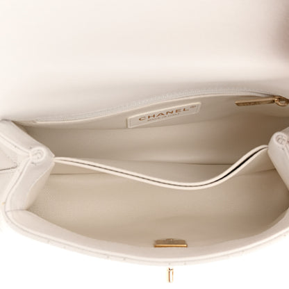 Chanel Caviar Quilted Mini Coco Handle Flap White 5 of 13