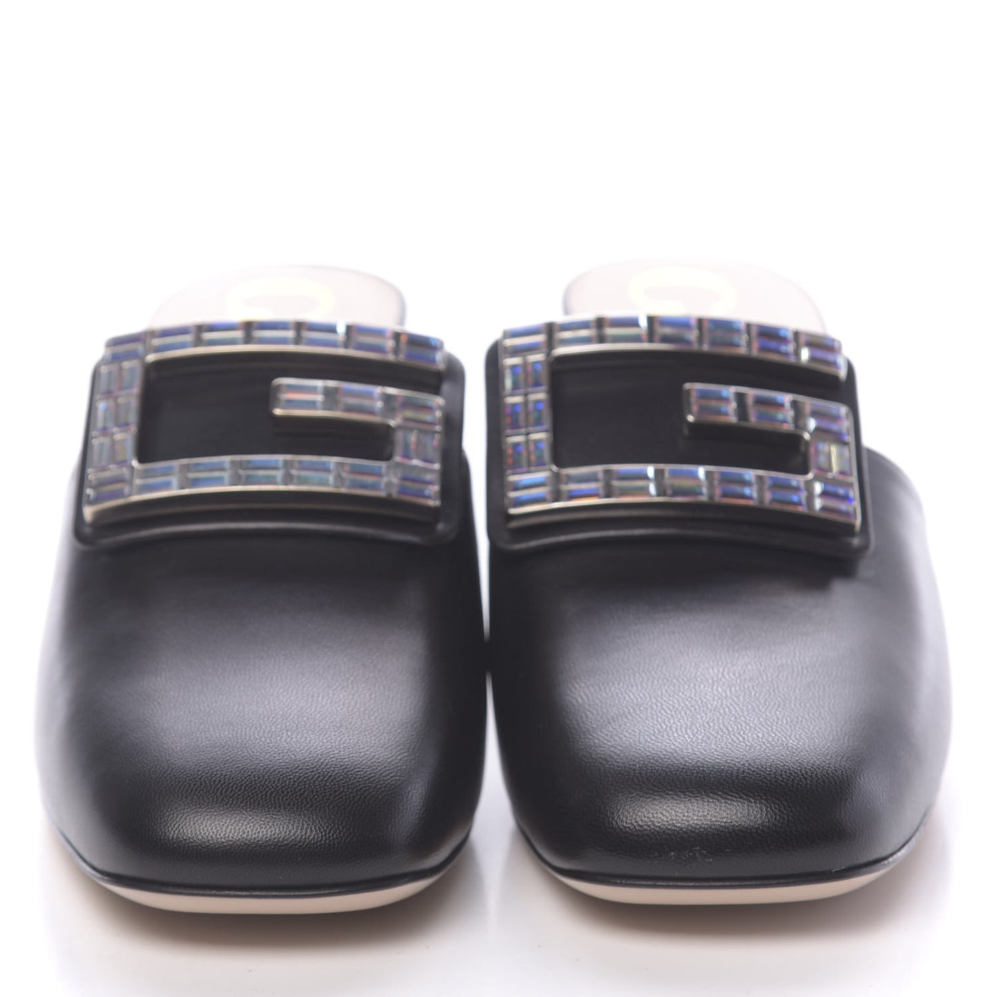 Malaga Kid Crystal Square G Madelyn Mules 37 Black