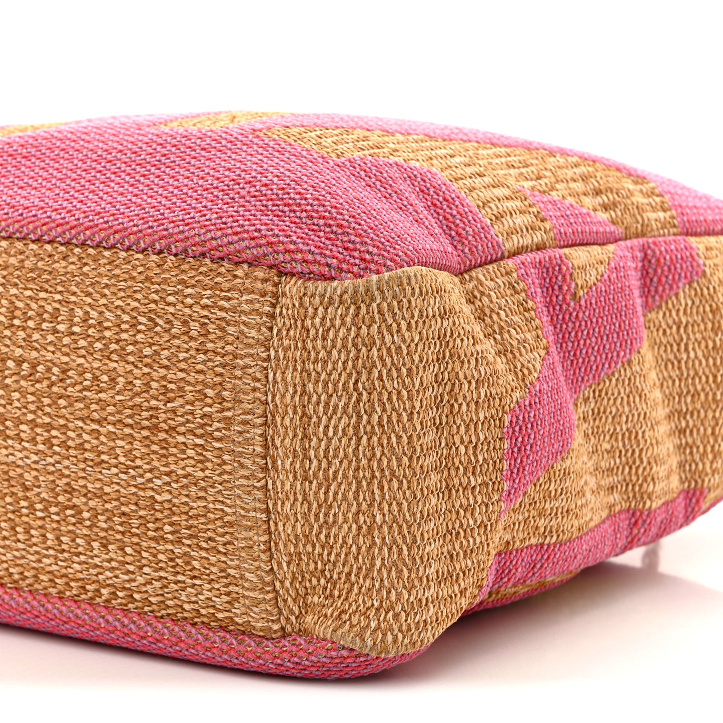Mixed Fibers Large Shopping Bag Pink Beige