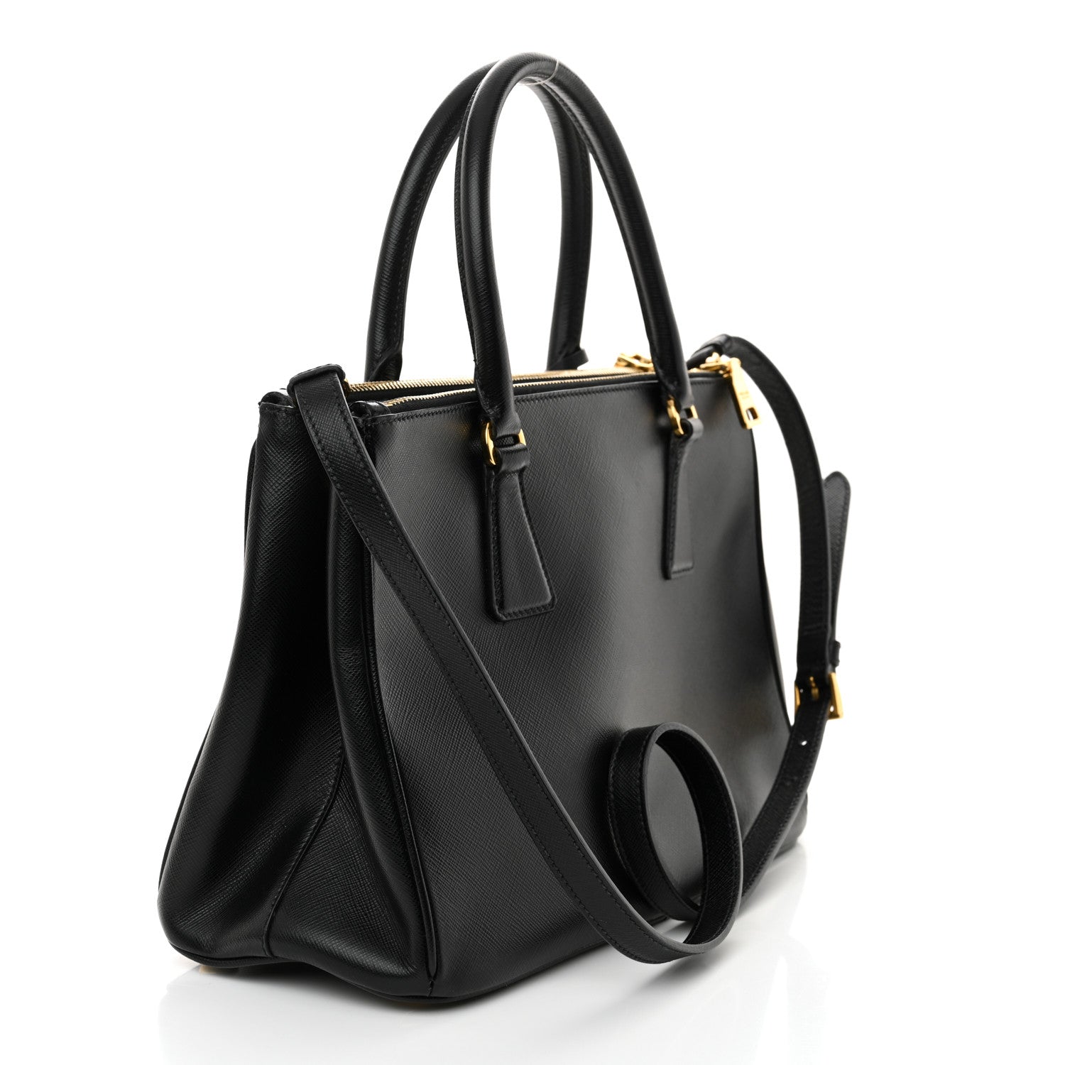 Prada Saffiano Small Galleria Double Zip Tote Black 3 of 13