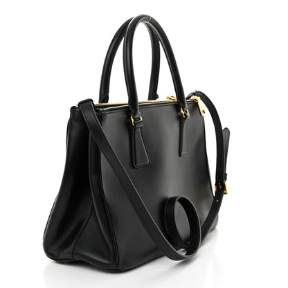 Prada Saffiano Small Galleria Double Zip Tote Black 3 of 13