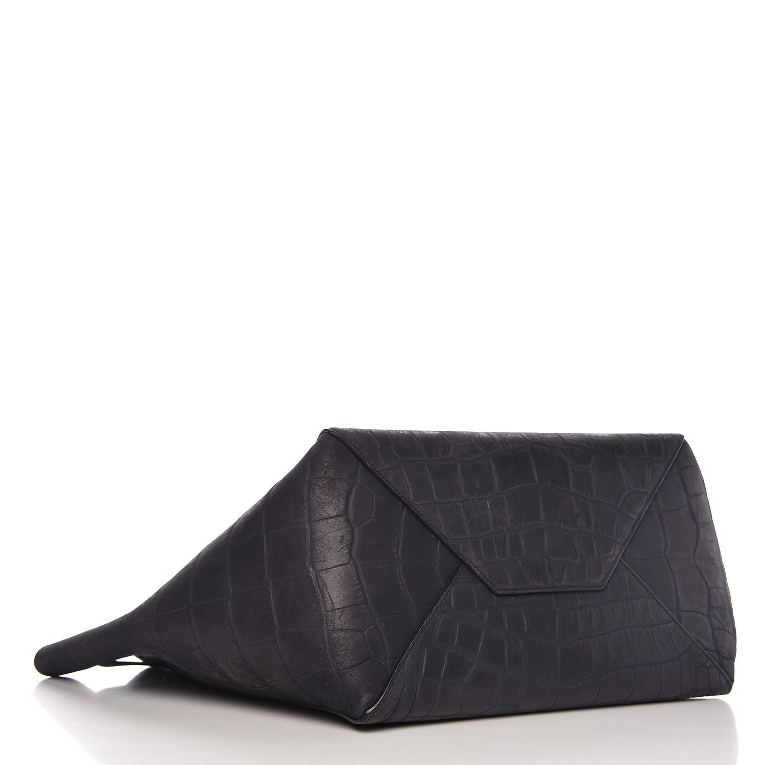 Celine Crocodile Embossed Nubuck Small Belt Cabas Phantom Navy Blue 4 of 12