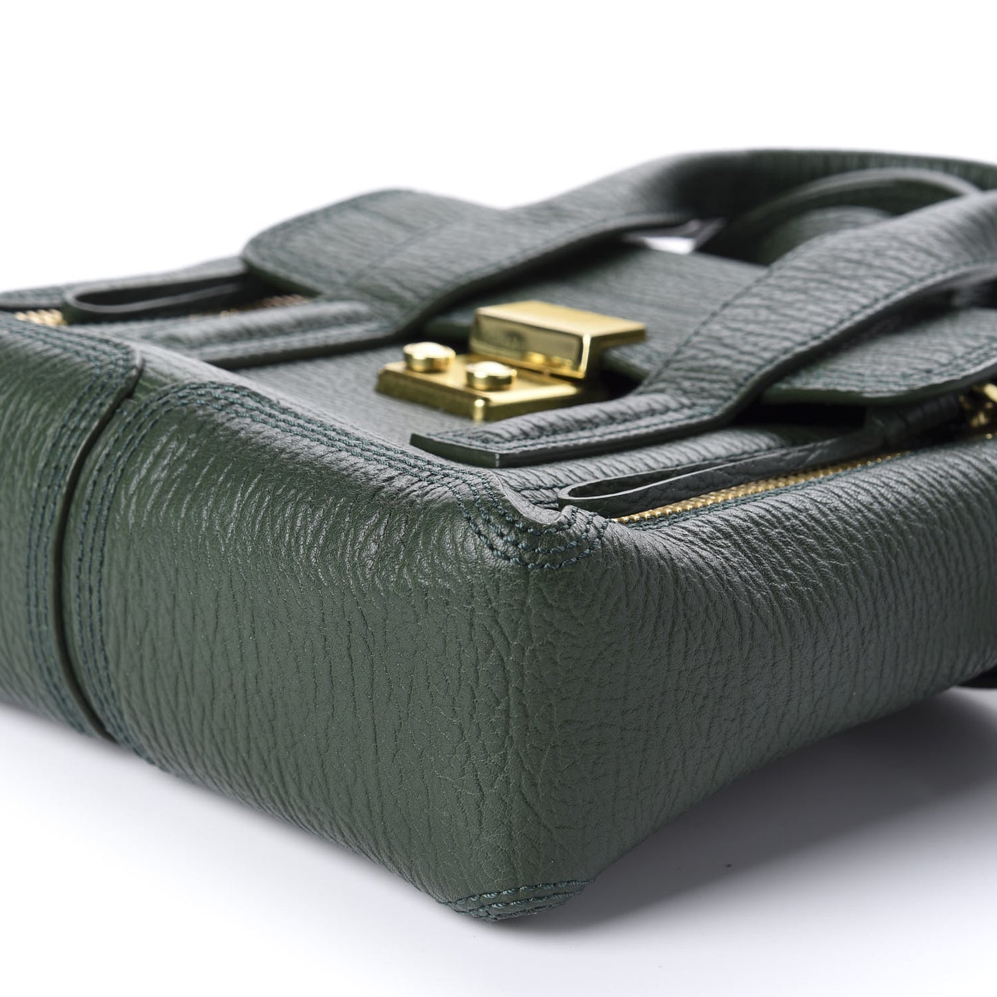 3.1 Textured Calfskin Mini Pashli Satchel Jade