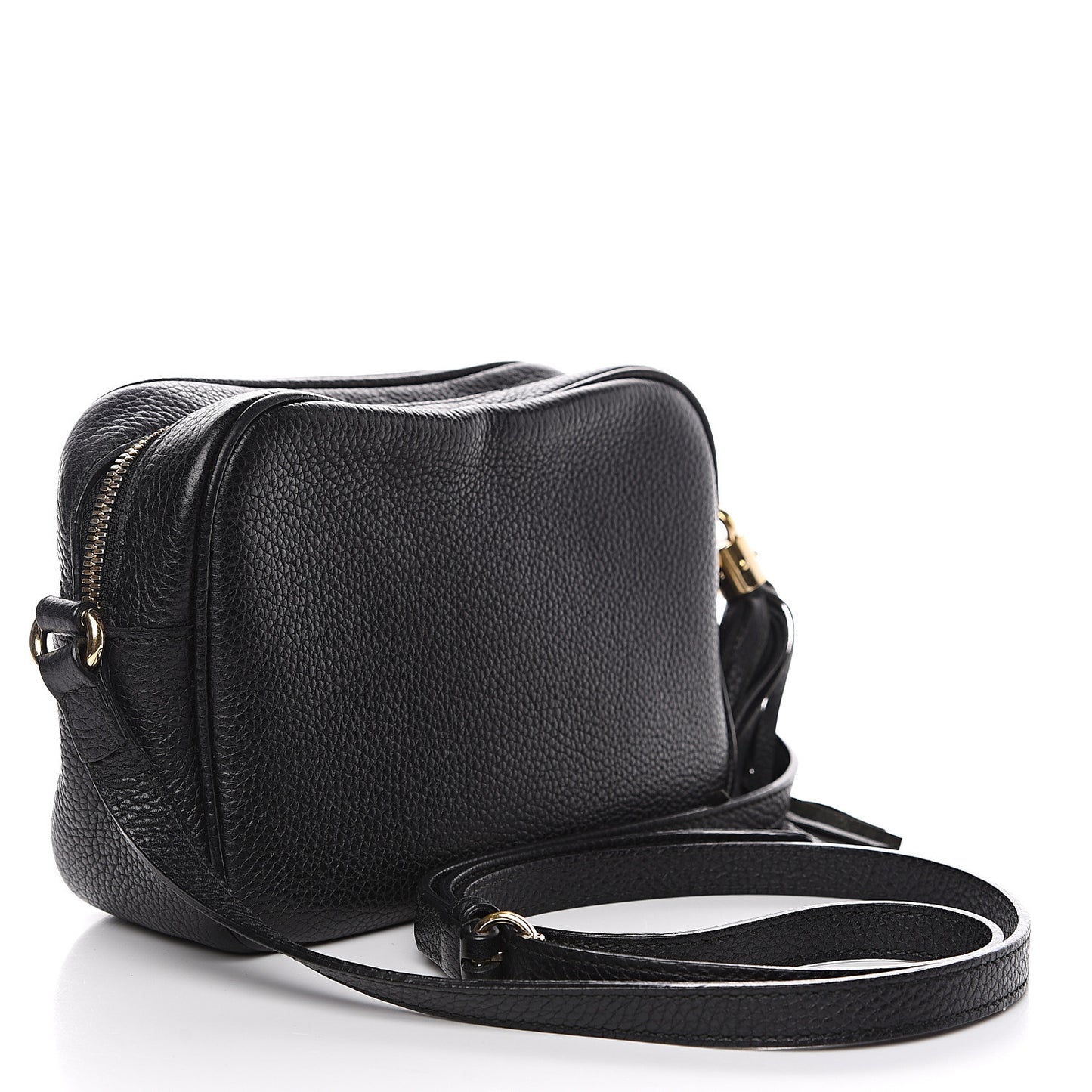 Pebbled Calfskin Small Soho Disco Bag Black