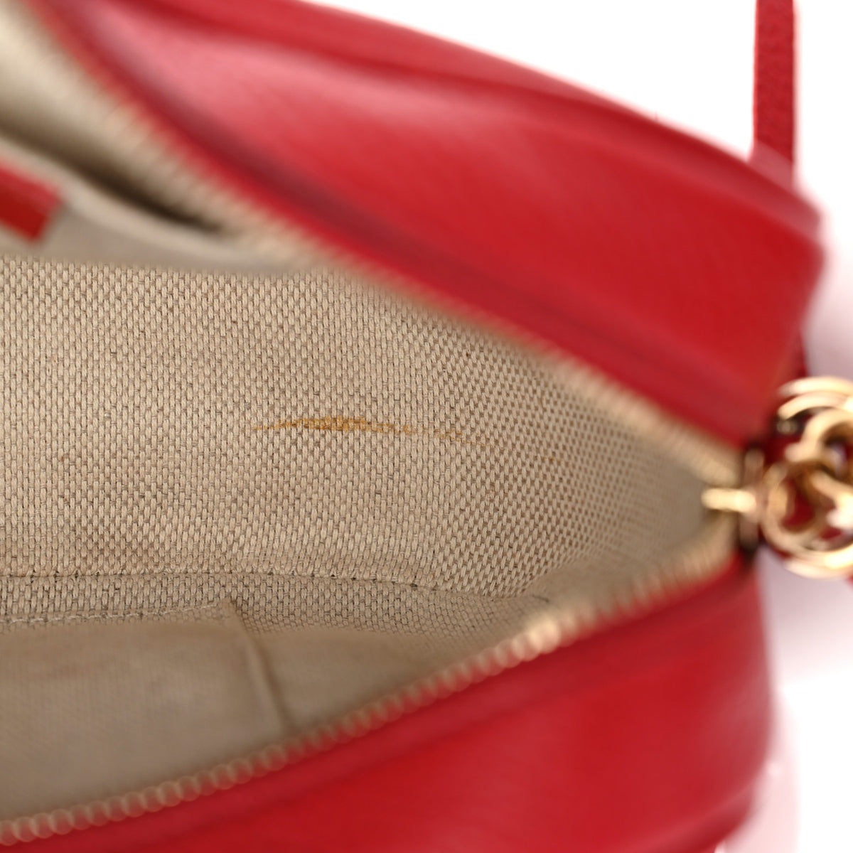 Gucci Pebbled Calfskin Small Soho Disco Bag Vibrant Red 11 of 13