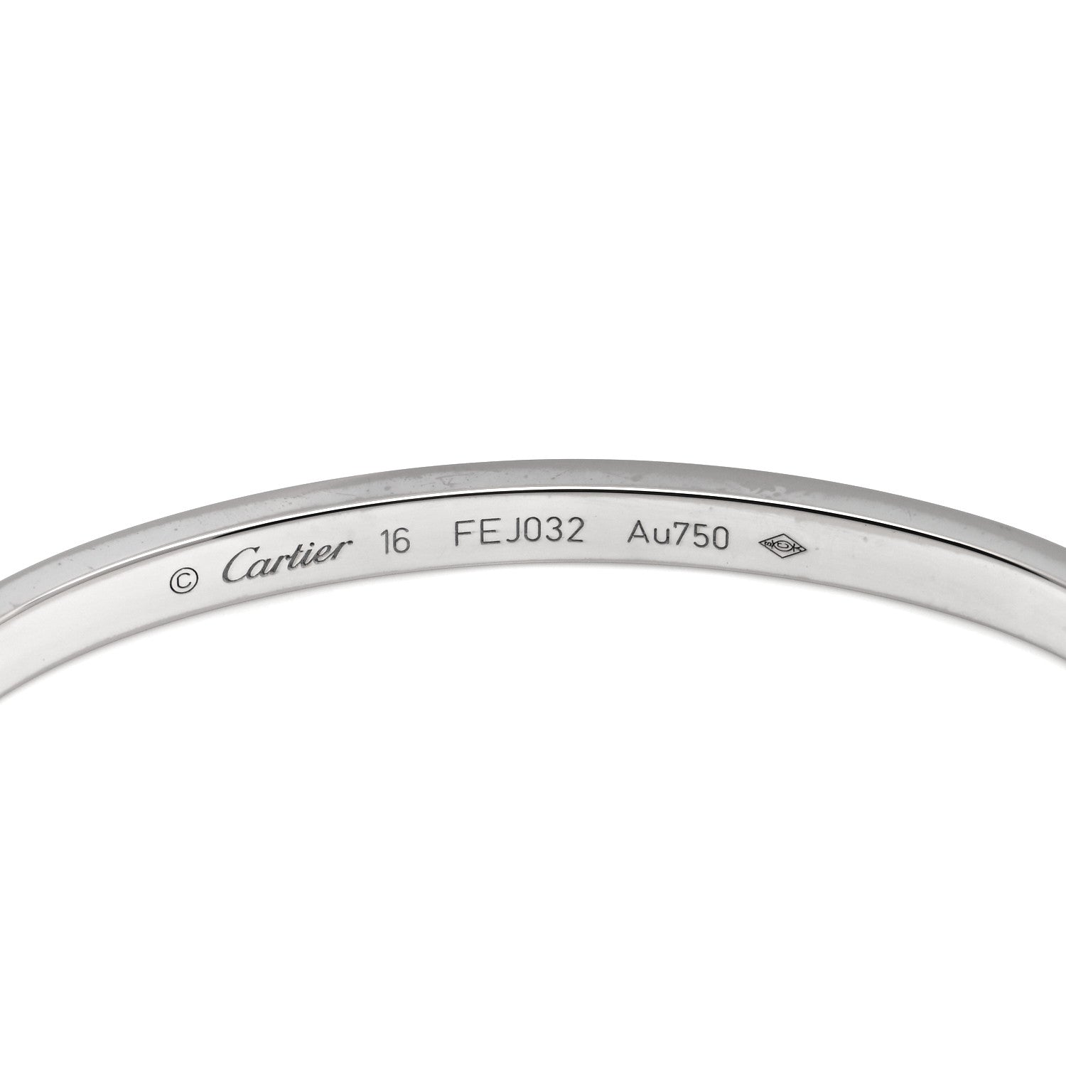 Cartier 18K White Gold 10 Diamond Small LOVE Bracelet 16 5 of 6