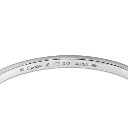 Cartier 18K White Gold 10 Diamond Small LOVE Bracelet 16 5 of 6