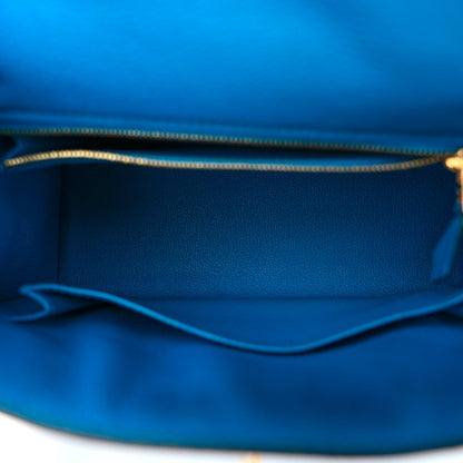 Hermes Chevre Mysore Kelly Sellier 25 Bleu Zanzibar 5 of 12