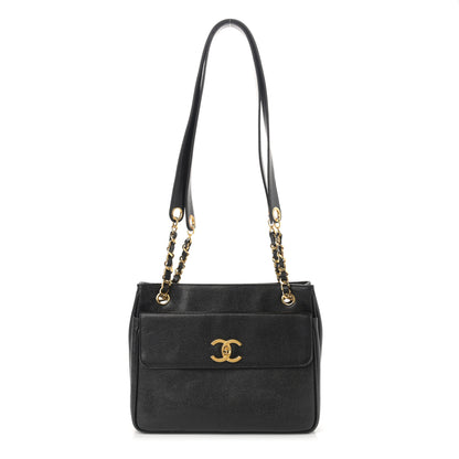 Chanel Caviar Flap Shoulder Bag Black 1 of 12