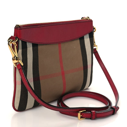Burberry House Check Derby Peyton Crossbody Clutch Bag Russet Red 3 of 12