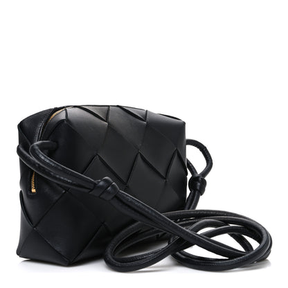 Bottega Veneta Lambskin Maxi Intreccio Small Cassette Camera Bag Black 3 of 9