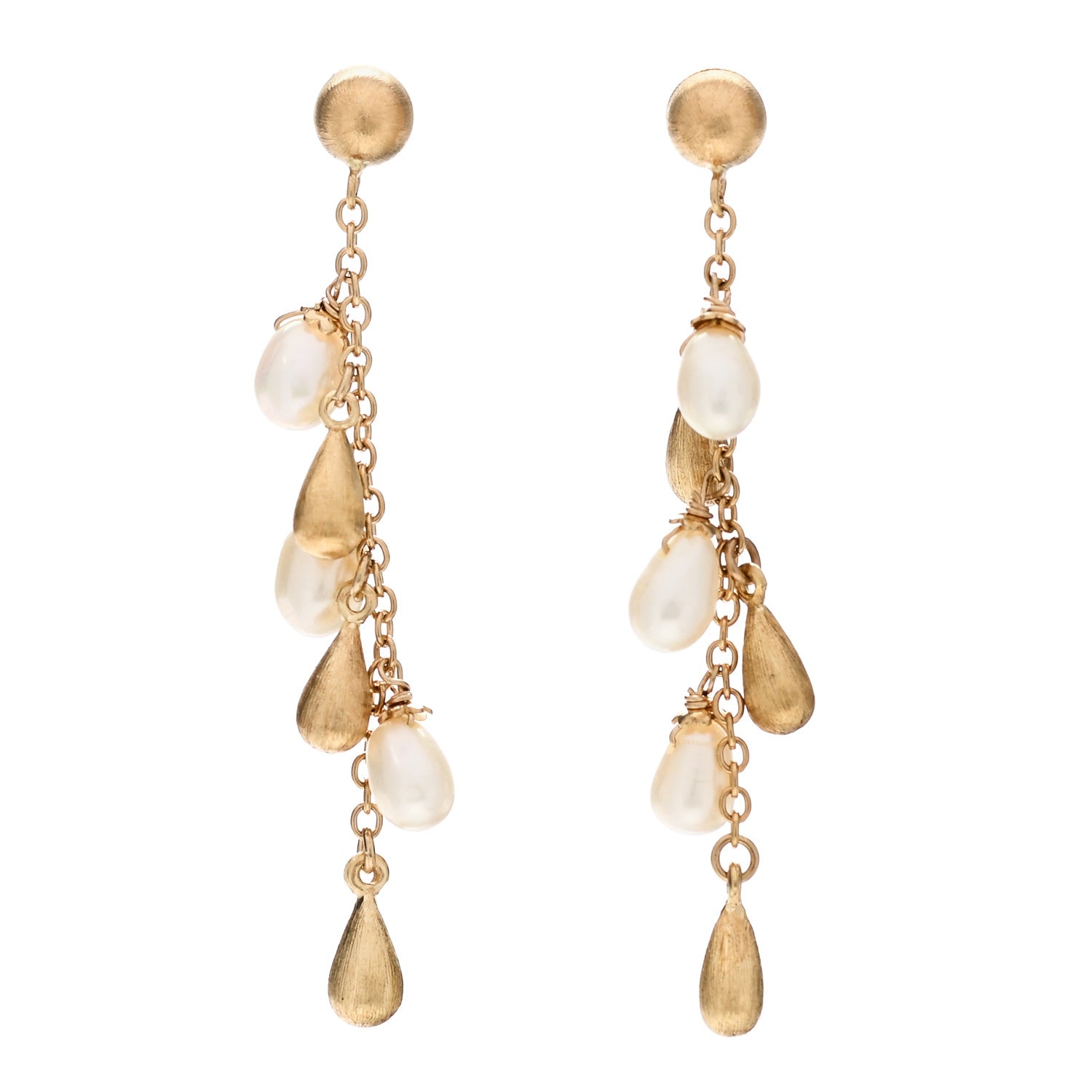 Roberto Coin 18K Yellow Gold Pearl Drop Earrings 1 of 5