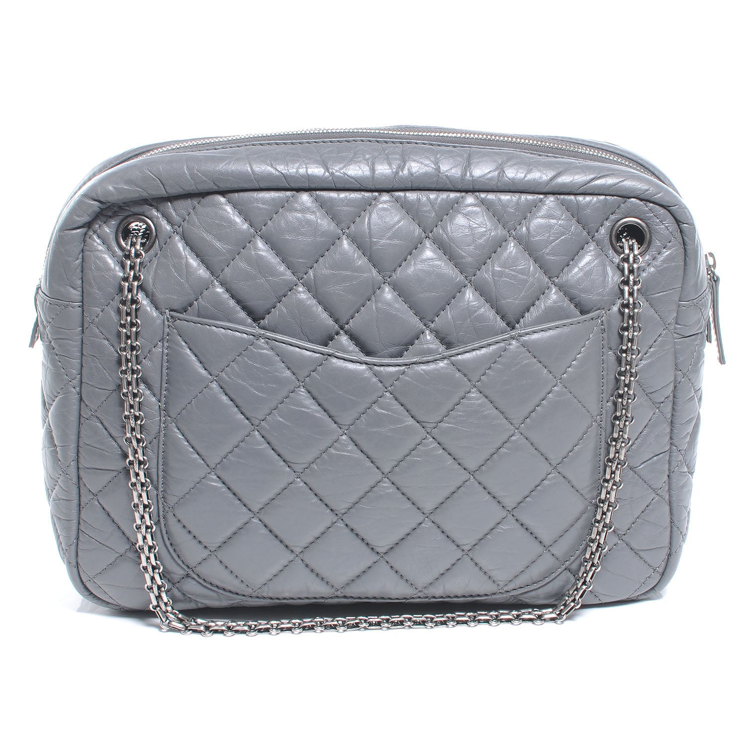 Chanel Aged Calfskin Quilted Large Reissue Camera Case Grey 3 of 7