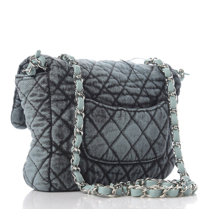 Chanel Washed Denim Quilted Small Denimpression Flap Blue Black 3 of 10
