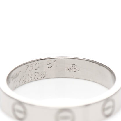 Cartier 18K White Gold 3.5mm LOVE Wedding Band Ring 51 5.75 5 of 5