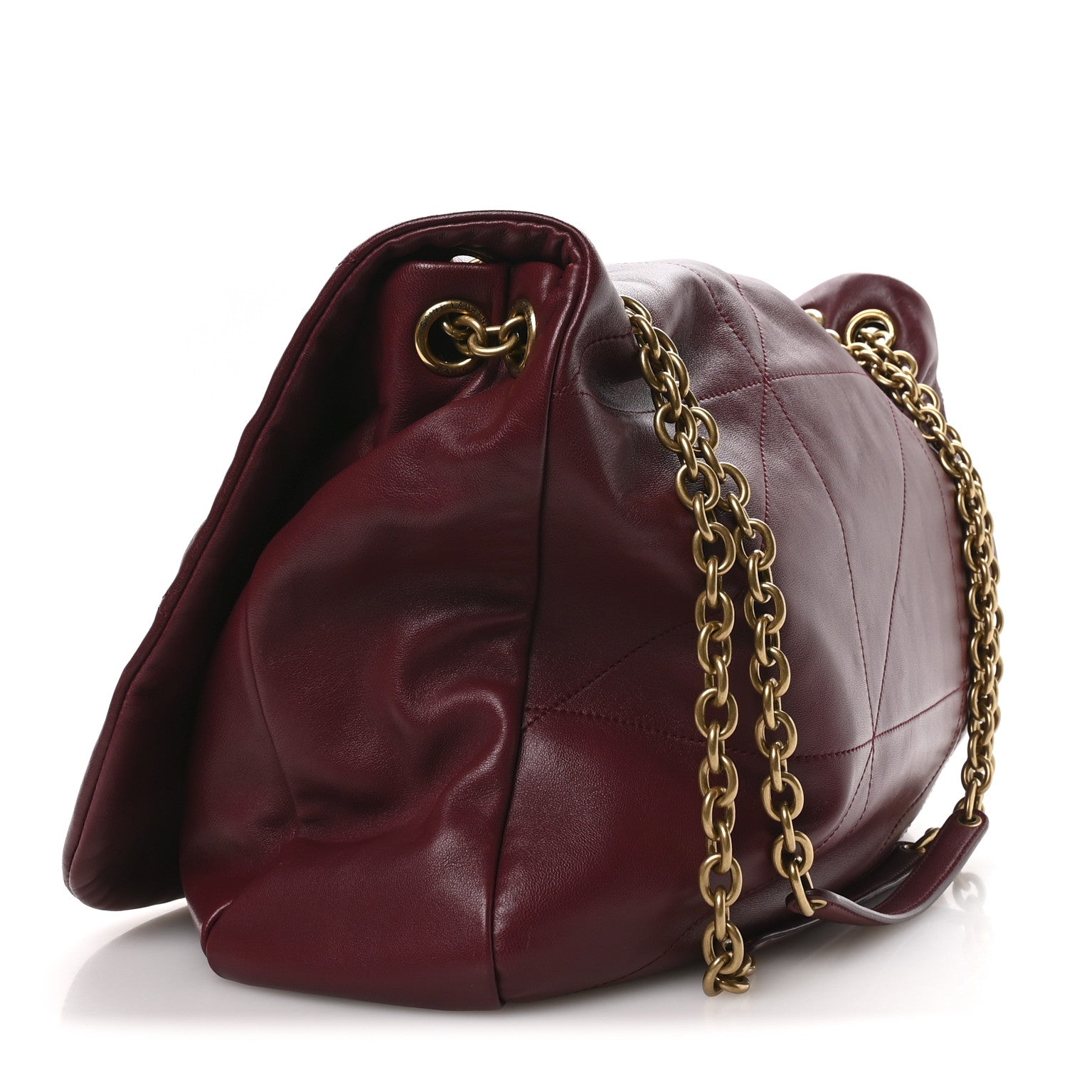 Saint Laurent Lambskin Matelasse Monogram Large Jamie 4.3 New Dark Bordeaux 3 of 10