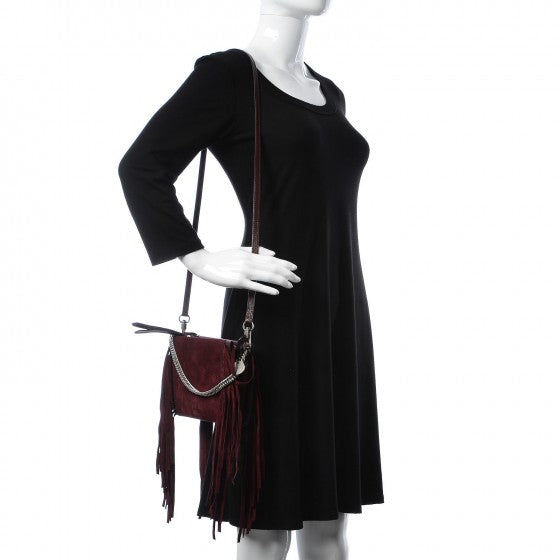Givenchy Calfskin Suede Fringe Cross 3 Crossbody Bag Aubergine 2 of 9