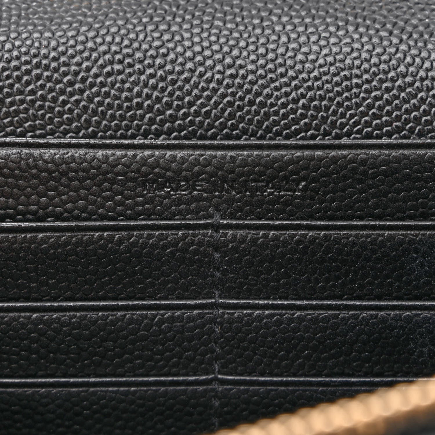 Saint Laurent Grain De Poudre Matelasse Chevron Monogram Chain Wallet Black 7 of 12