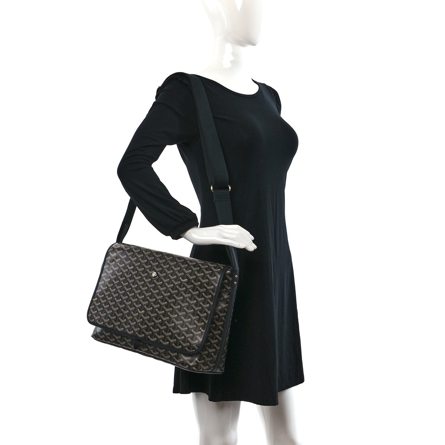 Goyardine Capetien Messenger Bag Black