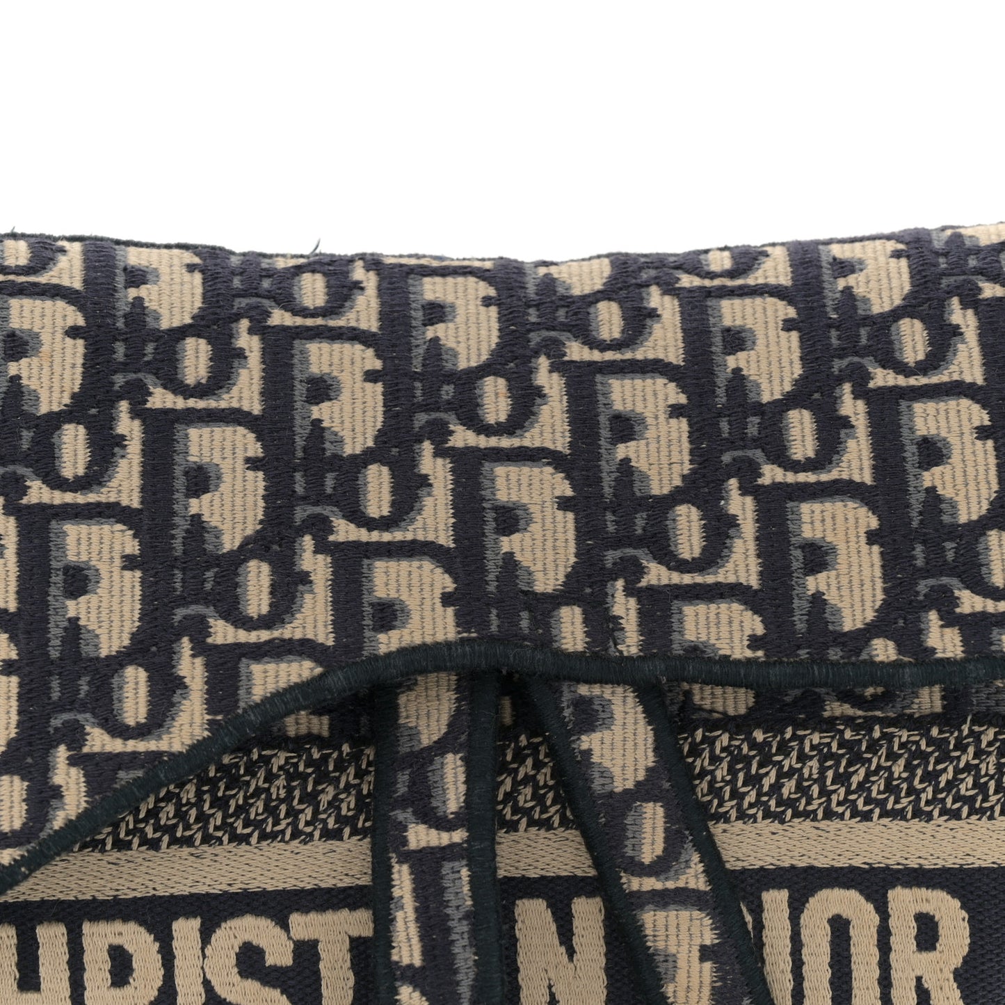 Oblique Embroidered Saddle Bag Blue