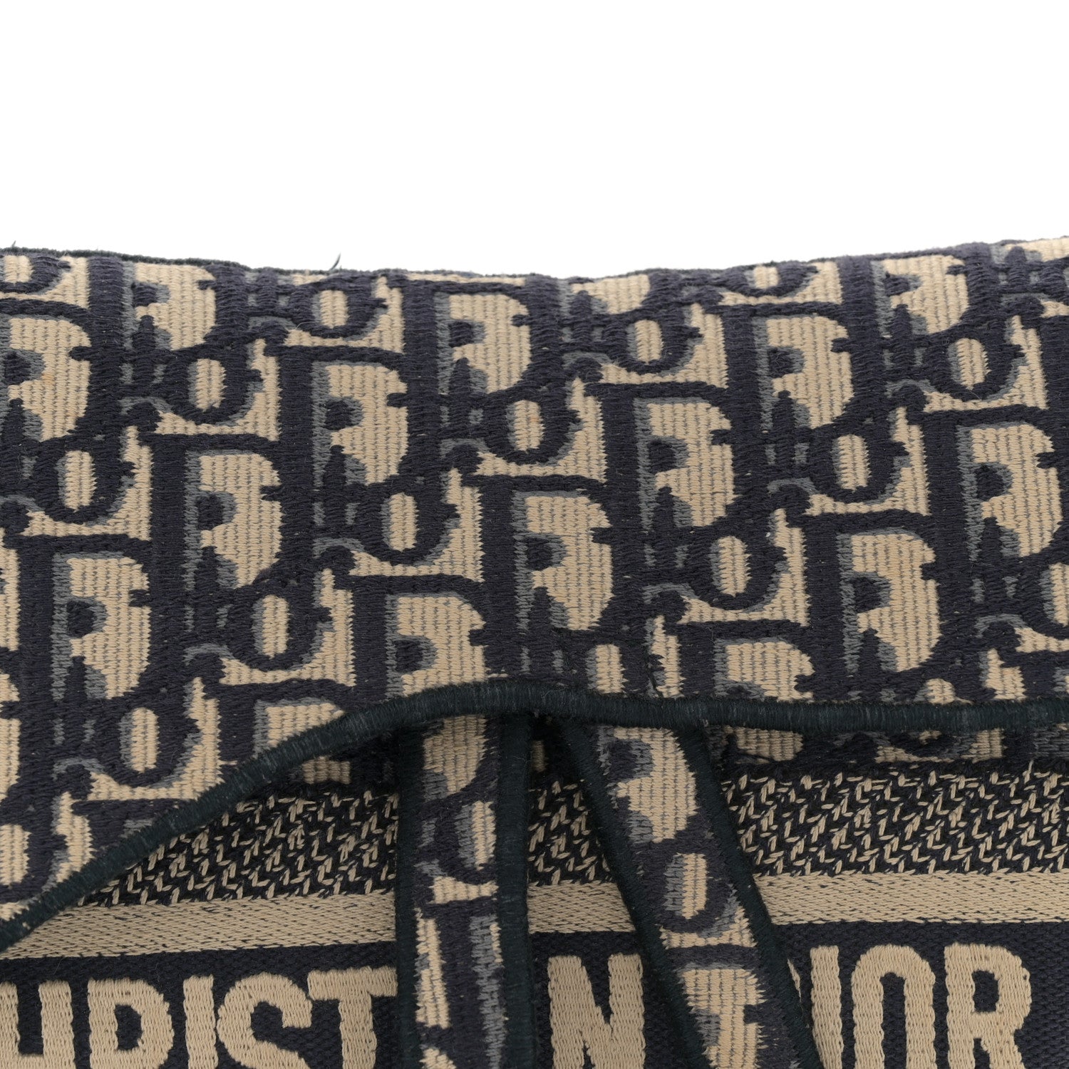 Christian Dior Oblique Embroidered Saddle Bag Blue 8 of 11