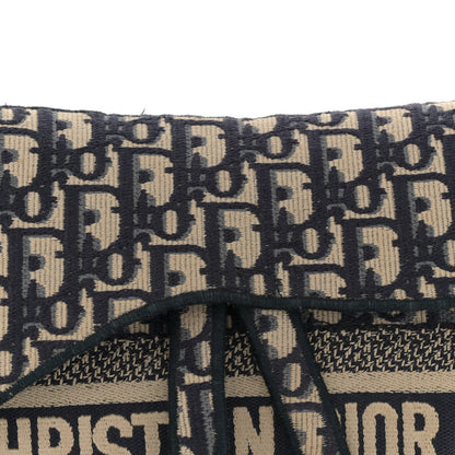Christian Dior Oblique Embroidered Saddle Bag Blue 8 of 11