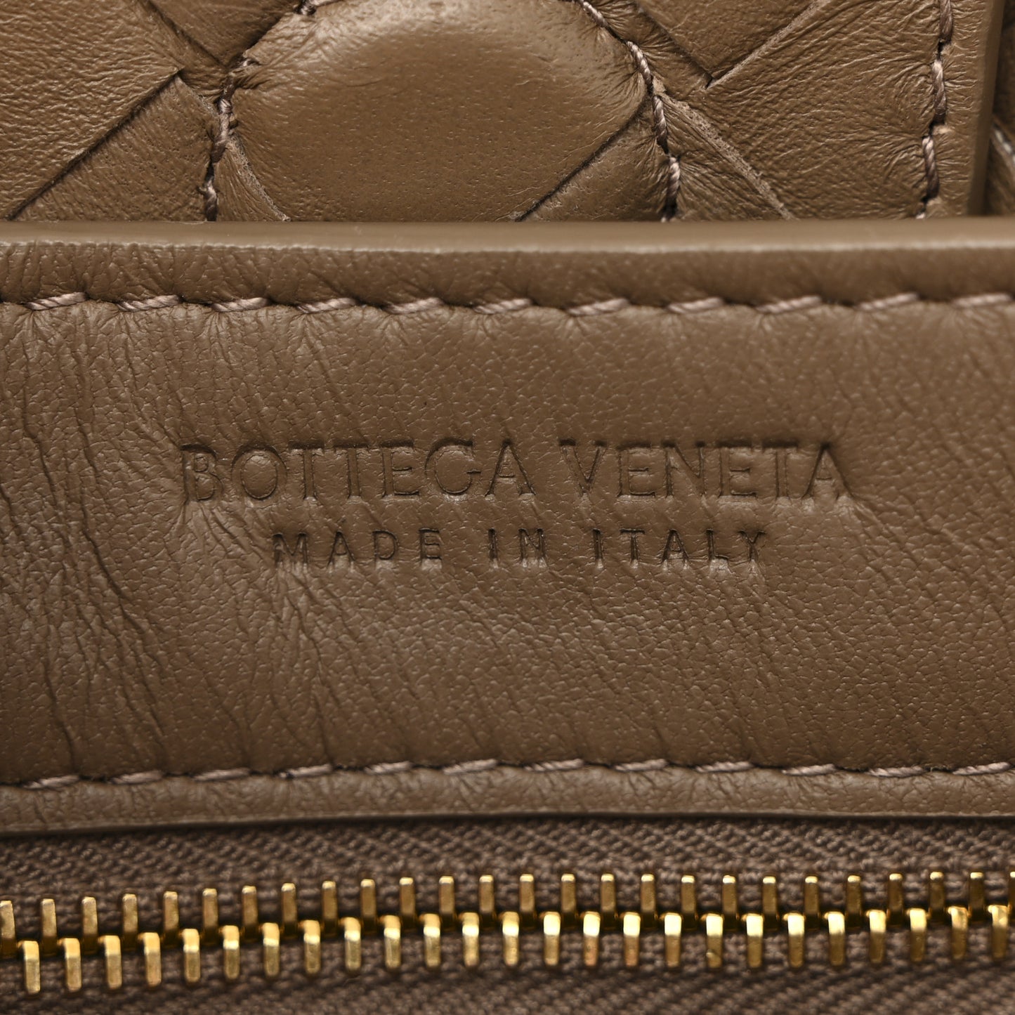 Nappa Intrecciato Small Andiamo Shoulder Bag Taupe Grey