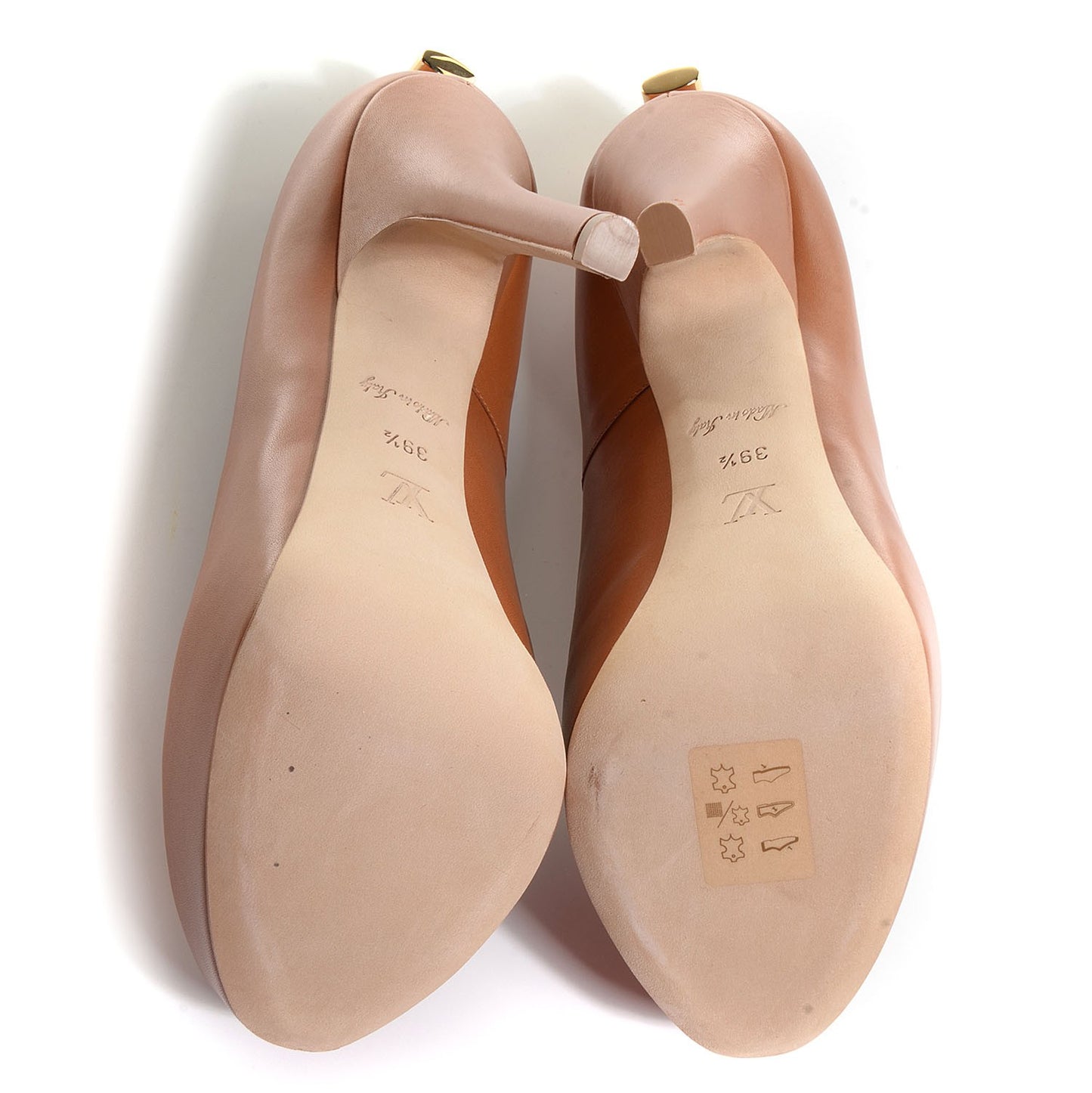Smooth Calfskin Oh Really Peep Toe Pumps 39.5 Tan