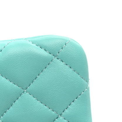 Chanel Lambskin Quilted Small Cosmetic Case Turquoise 10 of 12
